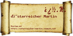 Österreicher Martin névjegykártya