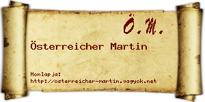 Österreicher Martin névjegykártya